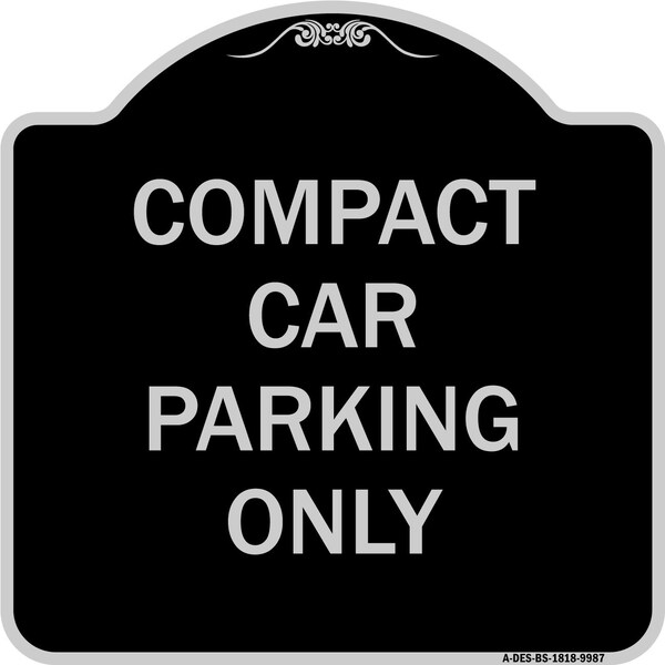 Designer Series-Compact Car Parking Black & Silver Heavy-Gauge Aluminum, 18" x 18", BS-1818-9987